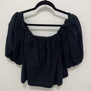 Abercrombie & Fitch Black Puff Sleeve Blouse